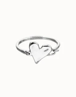 Bangle bracelet with heart detail