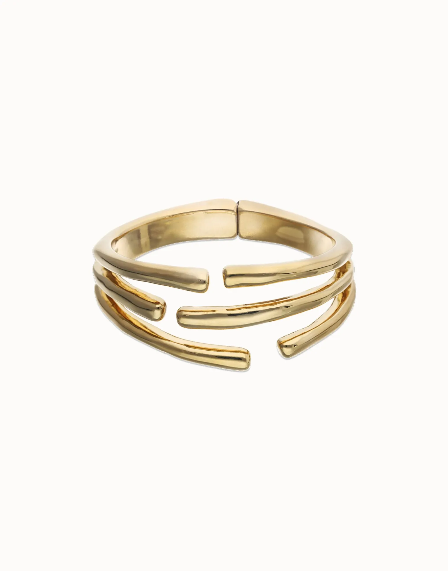 Bangle bracelet with multiple intertwined organic shapes