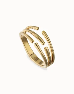 Bangle bracelet with multiple intertwined organic shapes