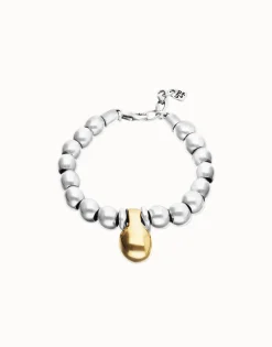 Beaded bracelet in a two-tone finish