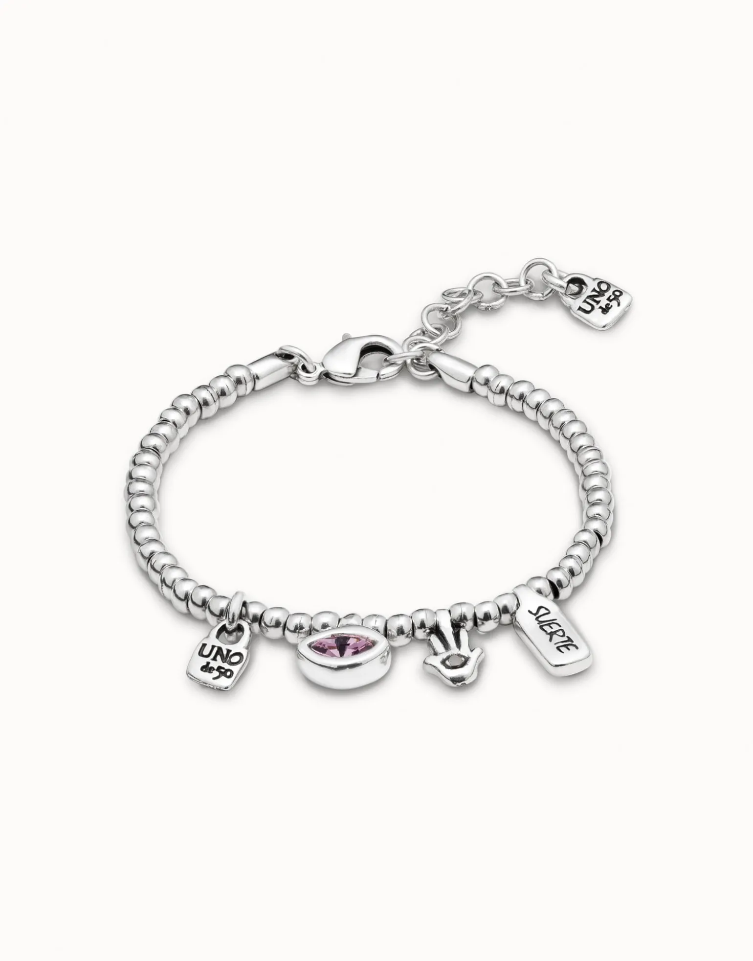 Beaded bracelet with charms