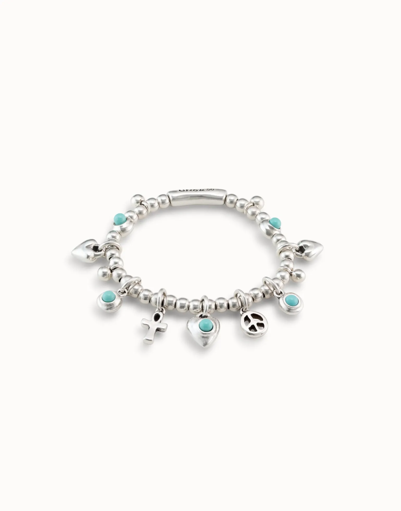 Beaded bracelet with charms