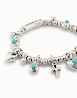 Beaded bracelet with charms