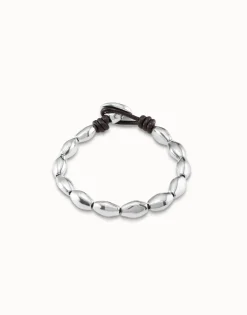 Beaded leather bracelet