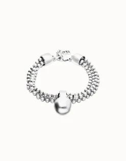 Bracelet with silver threads and large sphere