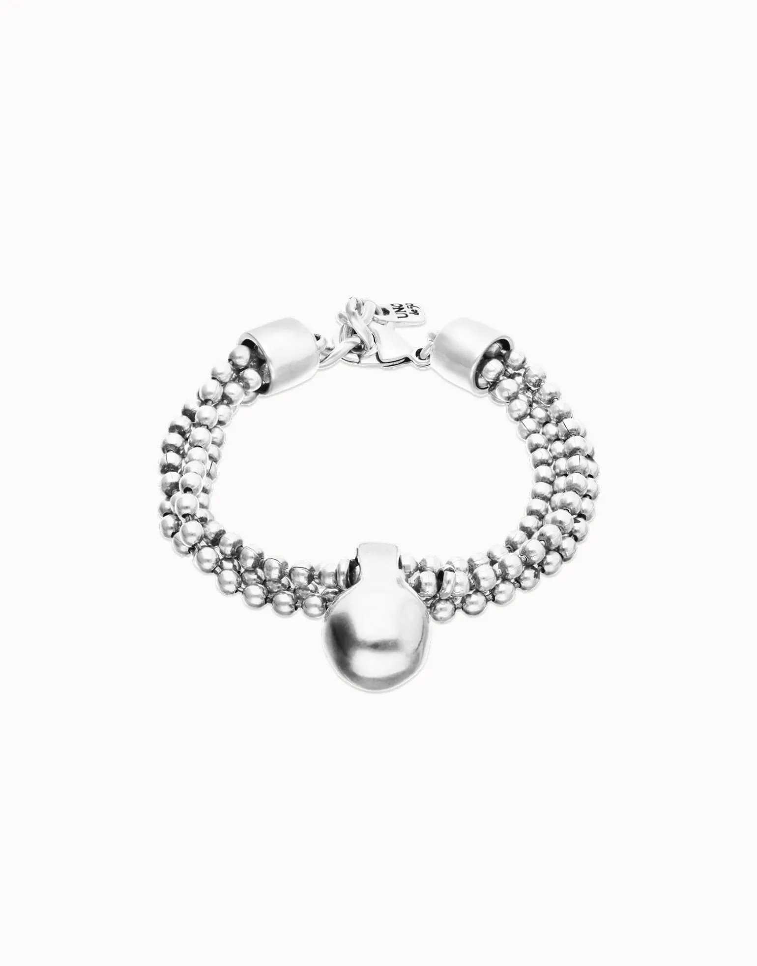 Bracelet with silver threads and large sphere