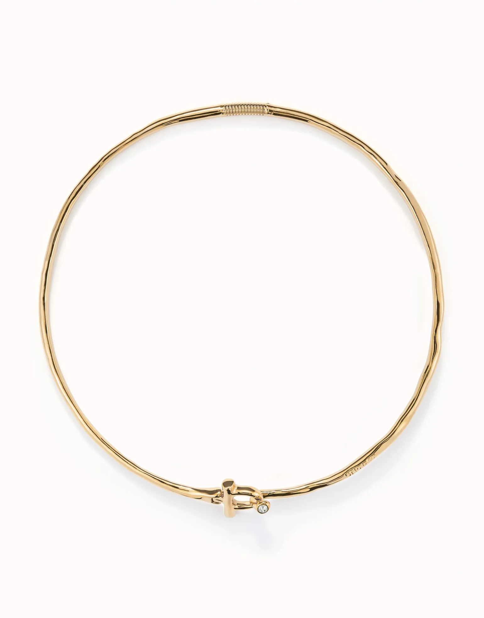Choker necklace with front clasp and white topaz