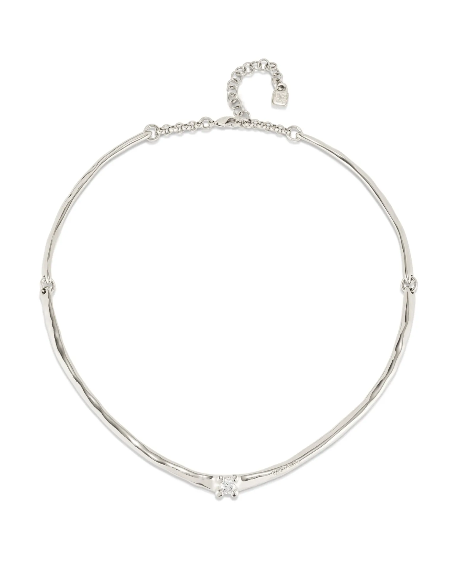Choker necklace with white cubic zirconia