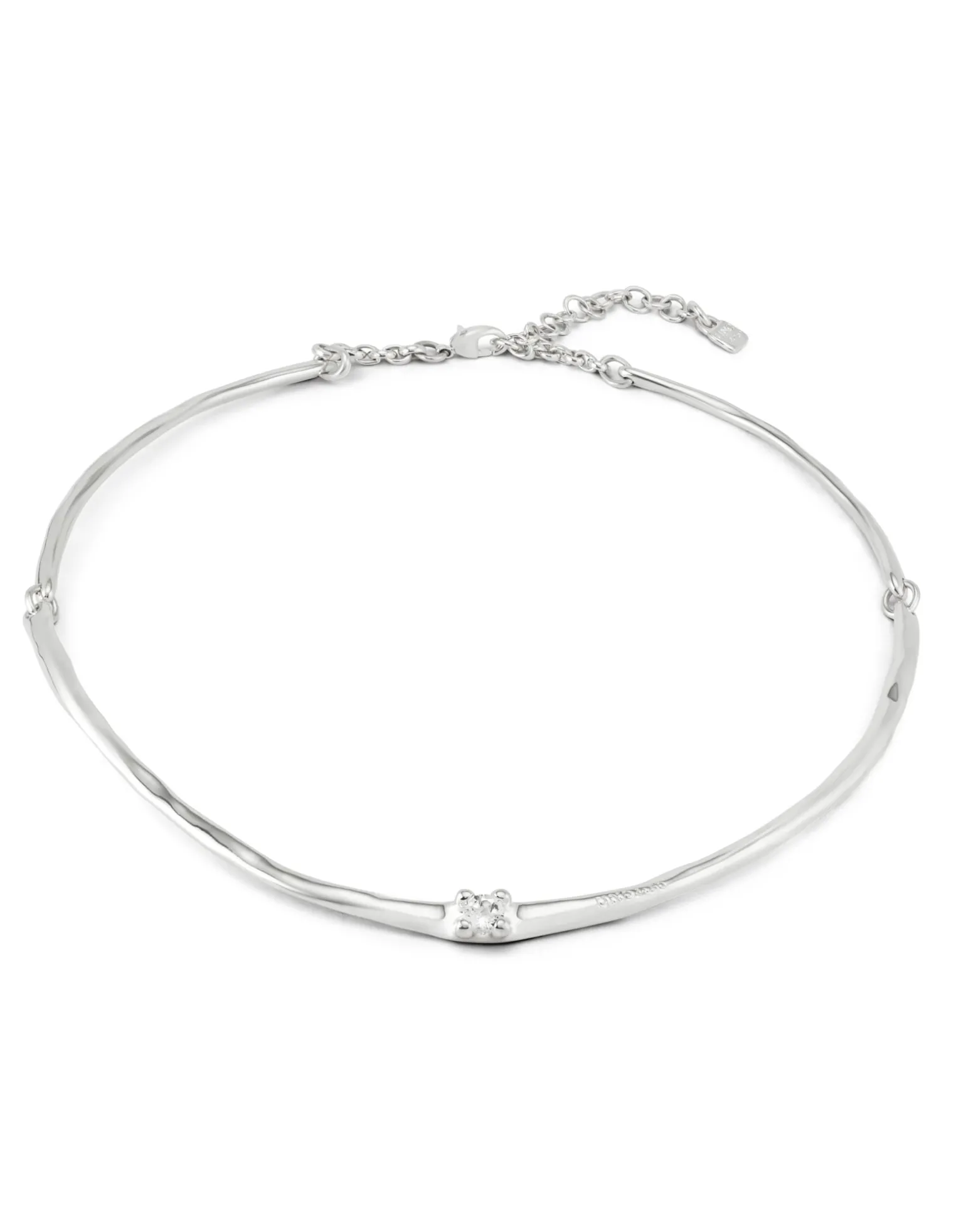 Choker necklace with white cubic zirconia