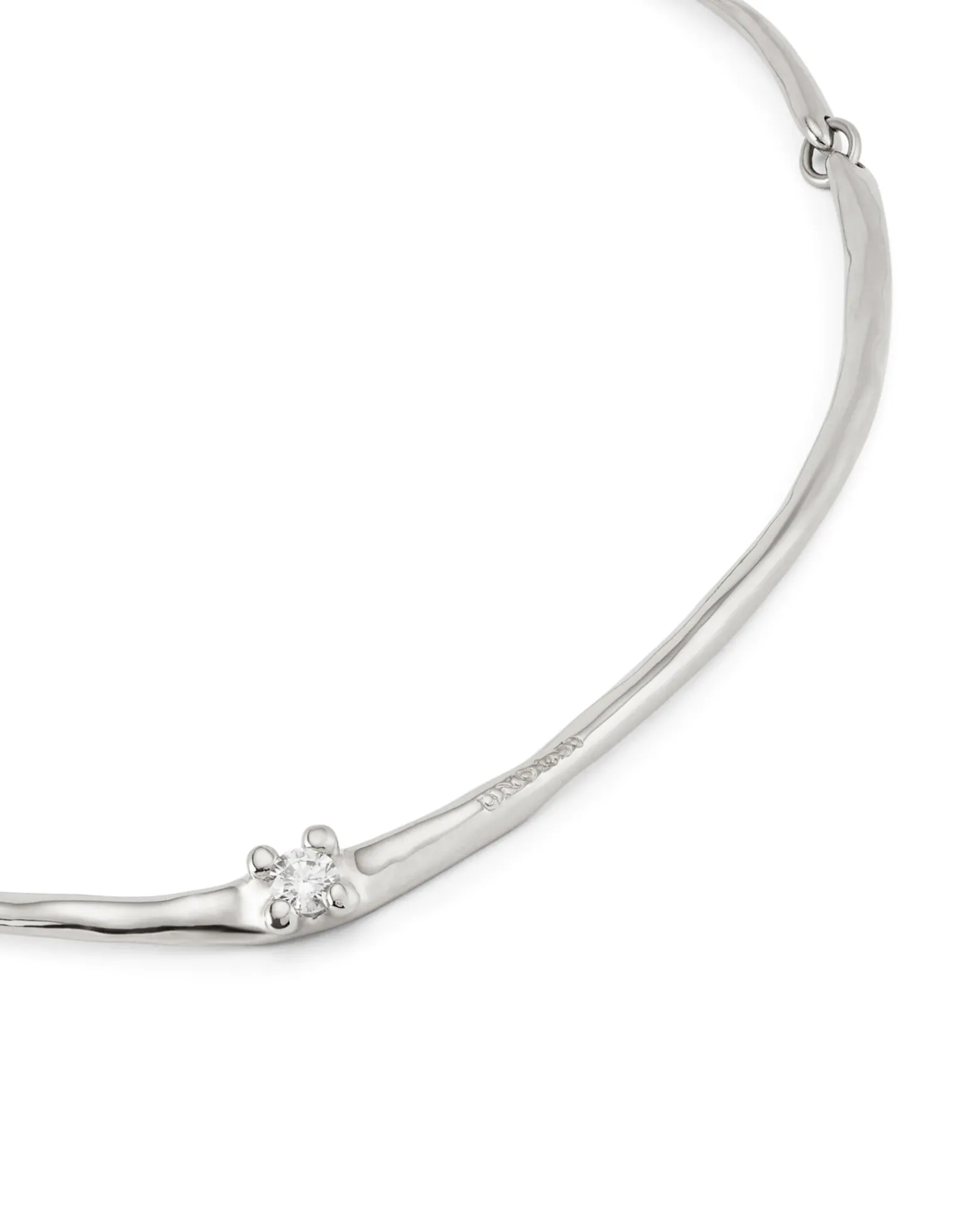 Choker necklace with white cubic zirconia