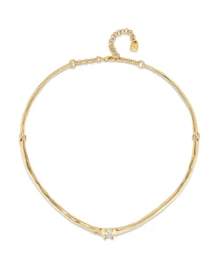 Choker necklace with white cubic zirconia
