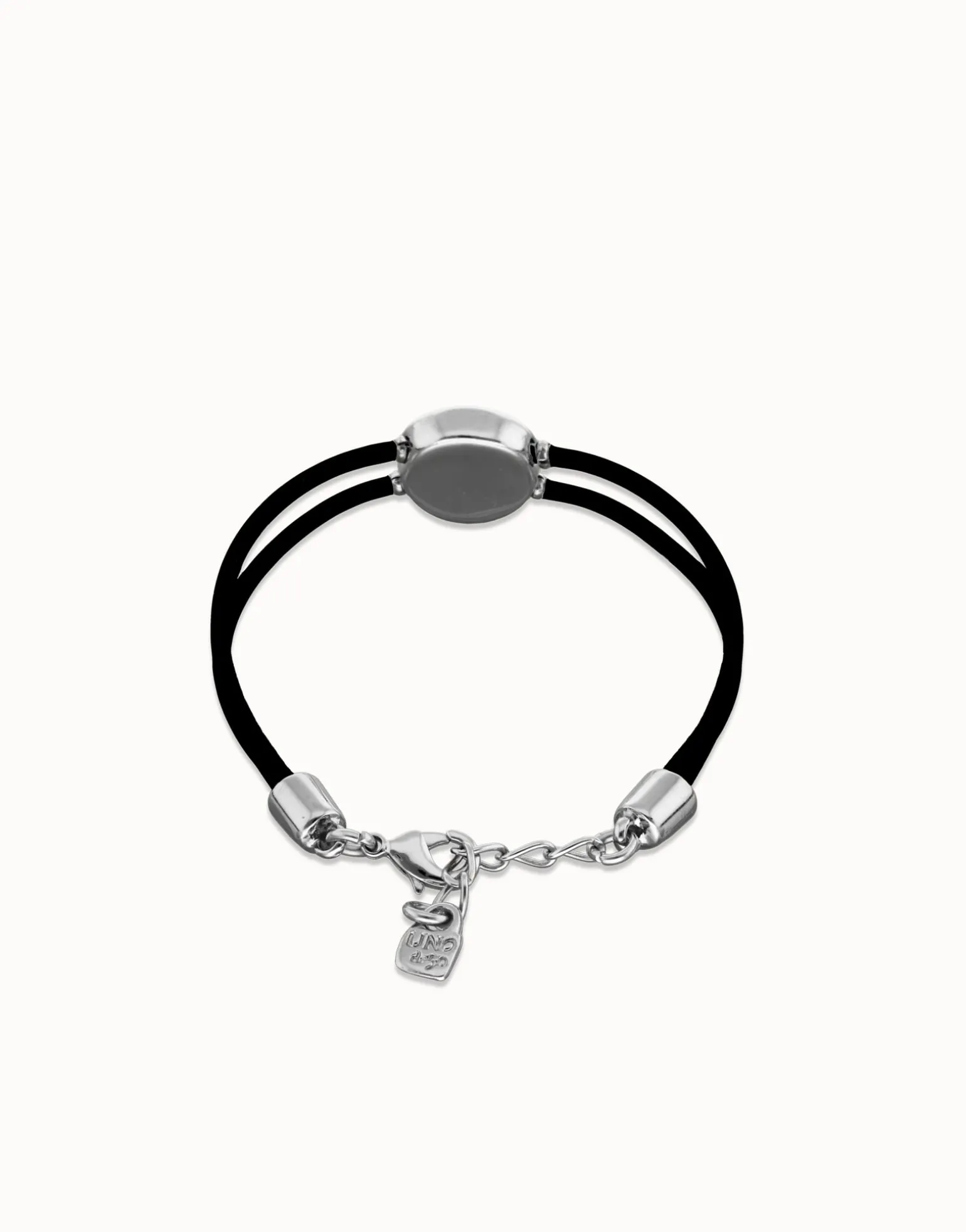 Double black leather birthstone bracelet with eye