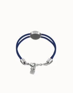 Double blue leather birthstone bracelet with eye
