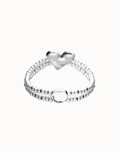 Double elastic bracelet with heart detail