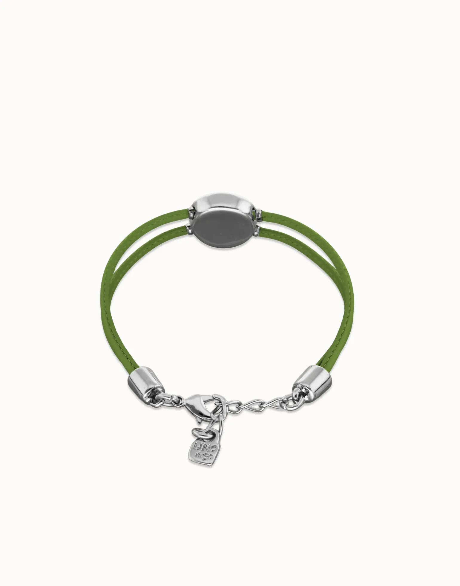 Double green leather birthstone bracelet with eye
