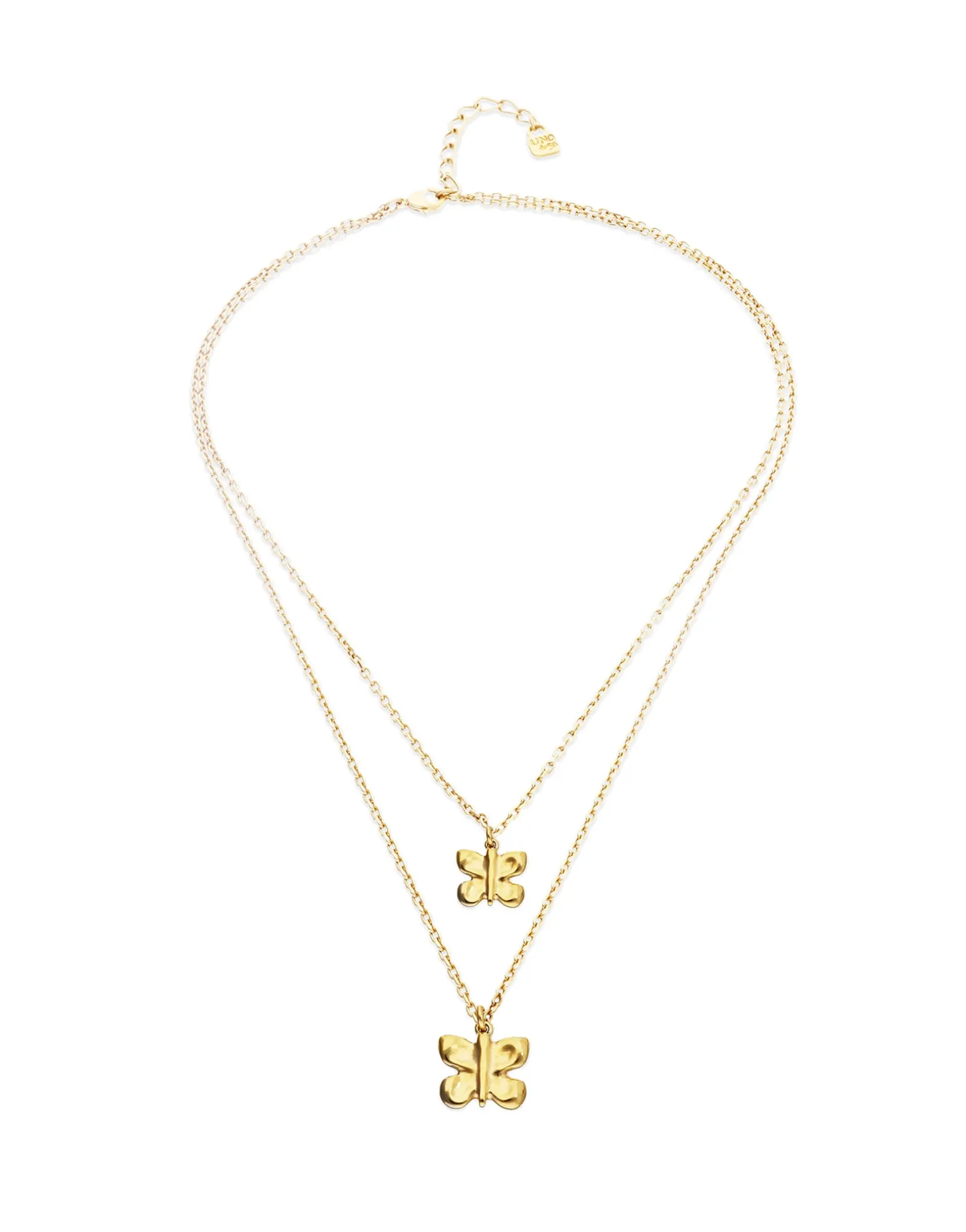 Double necklace with butterflies