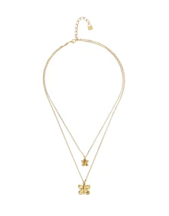 Double necklace with butterflies