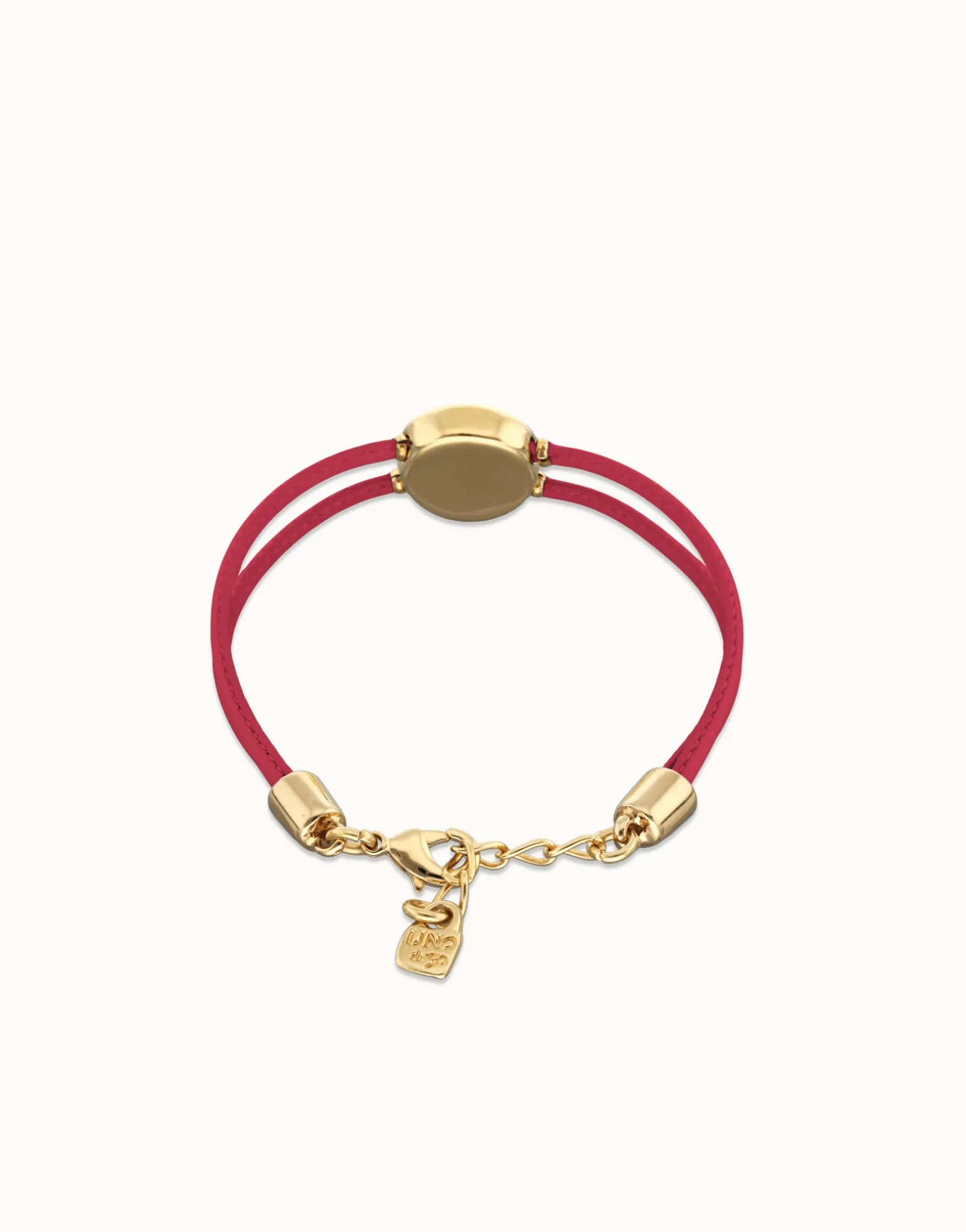 Double pink leather birthstone bracelet with eye