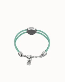 Double turquoise leather birthstone bracelet with eye