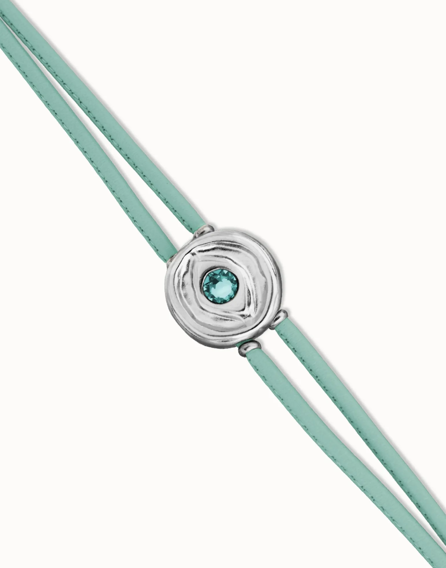 Double turquoise leather birthstone bracelet with eye
