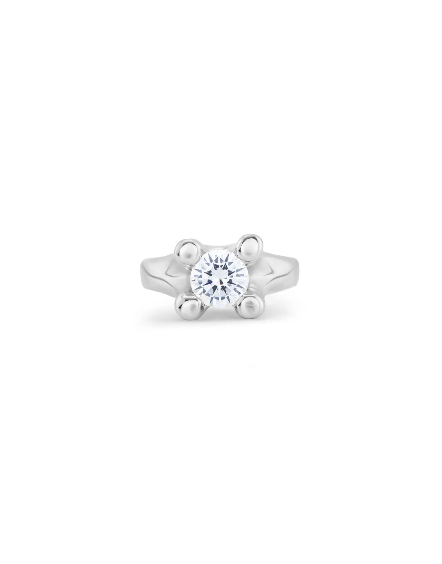 Double white zirconia ring
