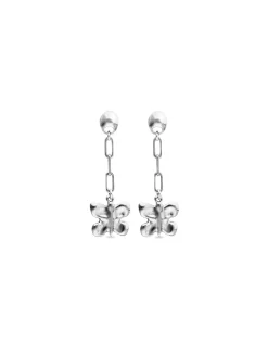Drop earrings with a butterfly-shaped ornament