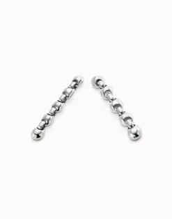 Drop earrings with bead shaped links