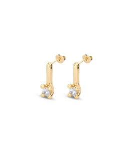 Drop earrings with blue cubic zirconia