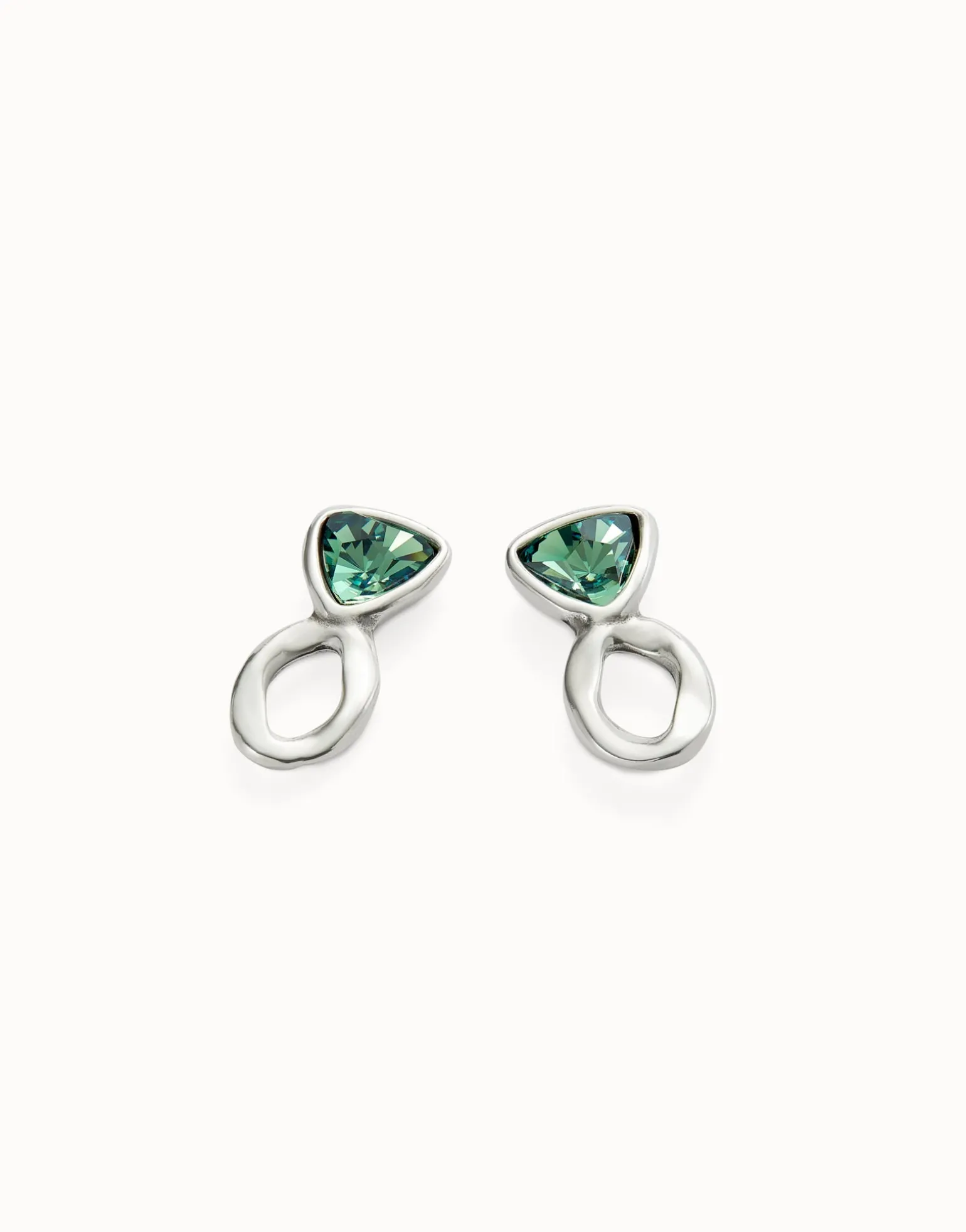 Drop earrings with green crystals