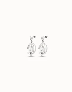 Drop earrings with pearl
