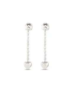 Drop earrings with small hearts