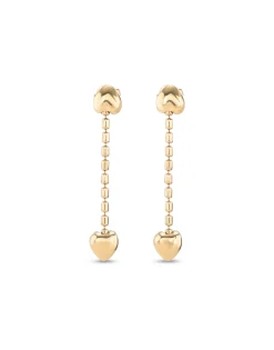 Drop earrings with small hearts