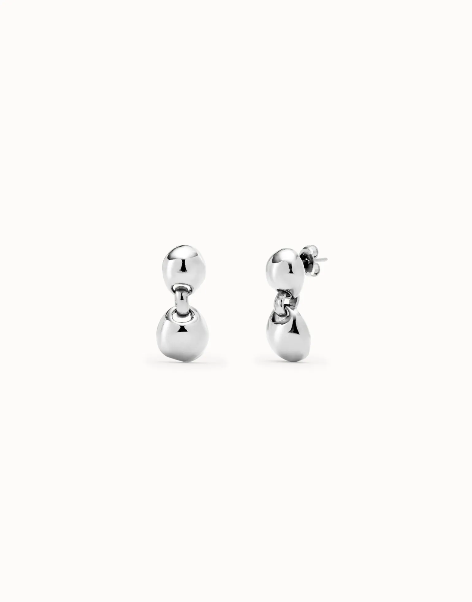 Drop earrings with two beads