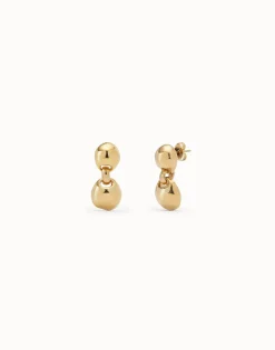Drop earrings with two beads