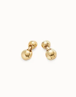 Drop earrings with two beads