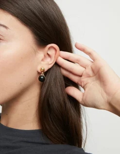 Drop earrings with two murano glass beads