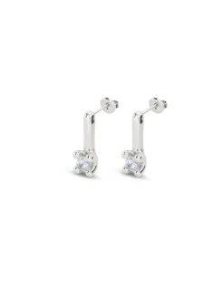 Drop earrings with white cubic zirconia