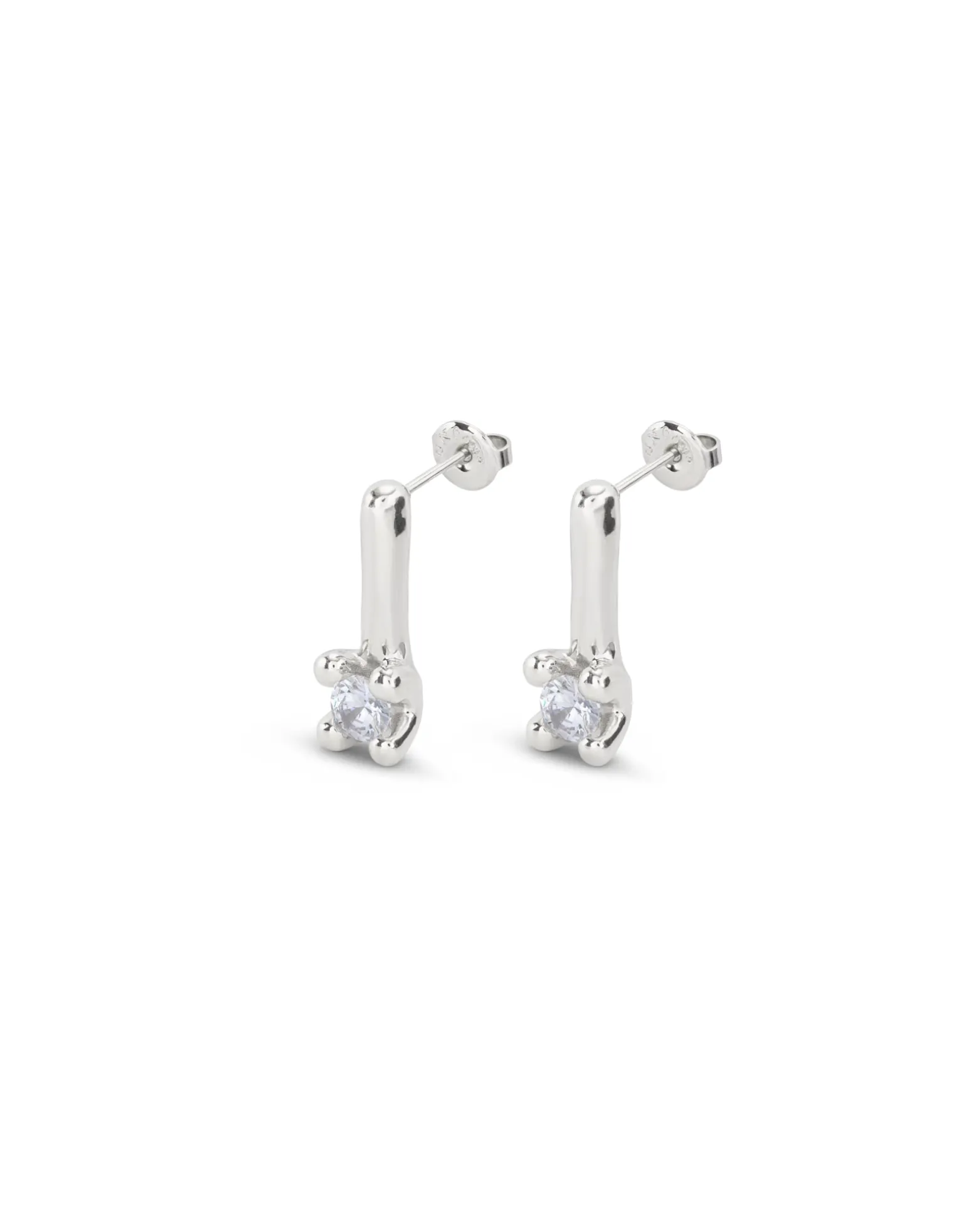 Drop earrings with white cubic zirconia