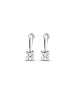 Drop earrings with white cubic zirconia