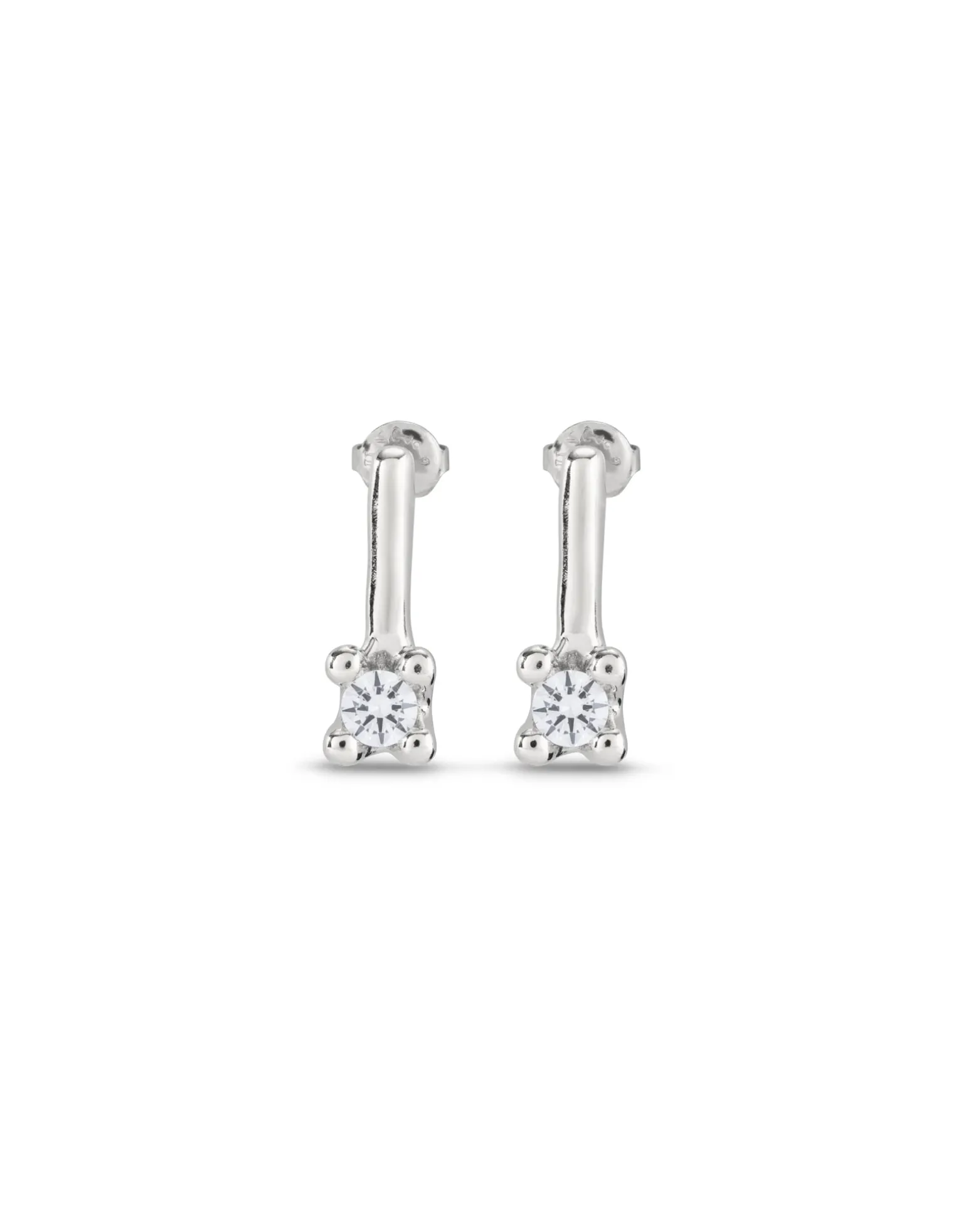 Drop earrings with white cubic zirconia