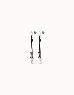 Drop leather earrings