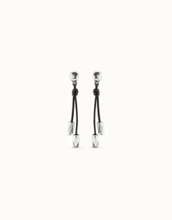 Drop leather earrings