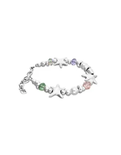 Elastic bracelet with multicolored crystals and starfish