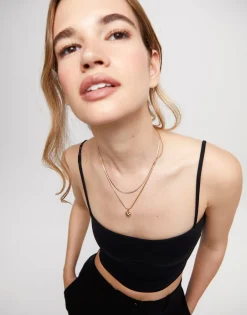 Flat chain charm necklace