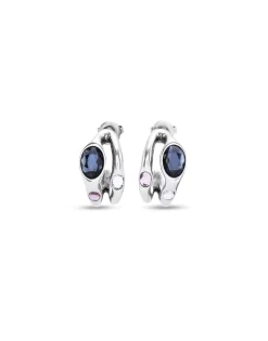 Hoop earrings with multicolor crystal