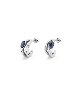 Hoop earrings with multicolor crystal