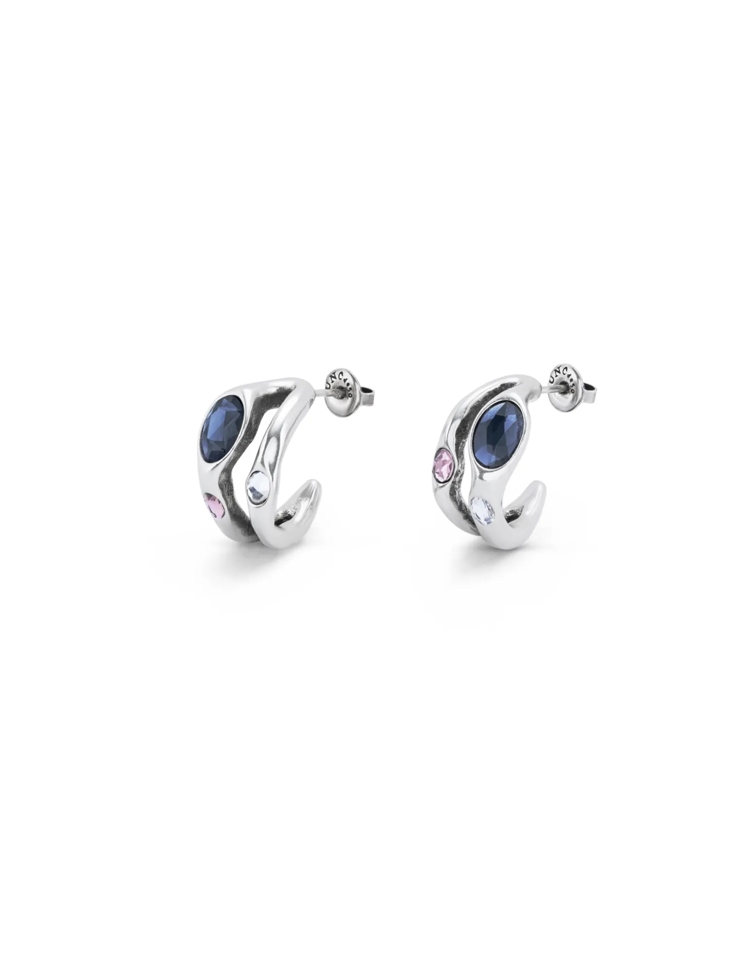Hoop earrings with multicolor crystal