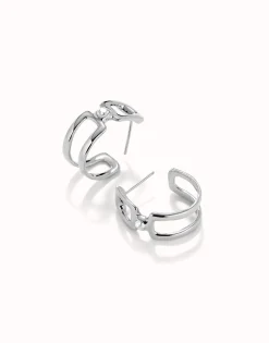 Hoop earrings with white topaz
