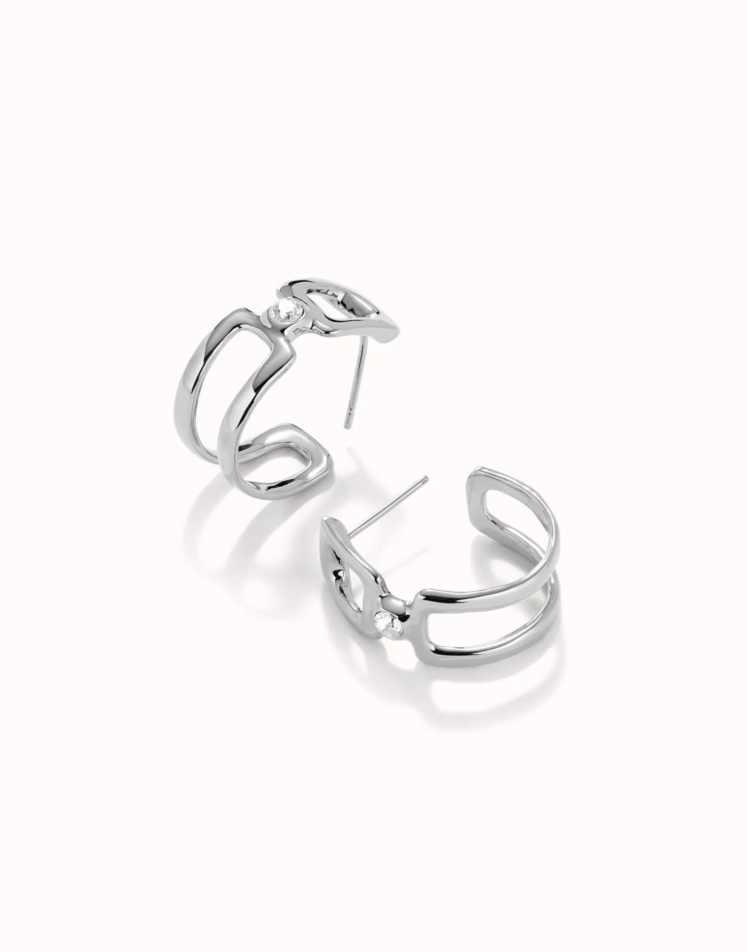 Hoop earrings with white topaz