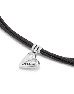 Leather bracelet with a heart charm